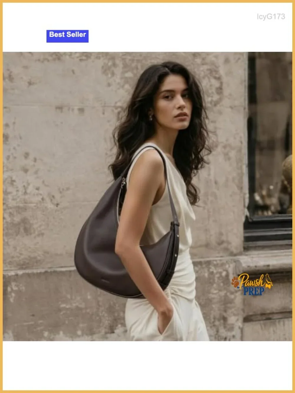 Genuine Leather Slouchy Hobo Bag for Women Crescent Crossbody Purse